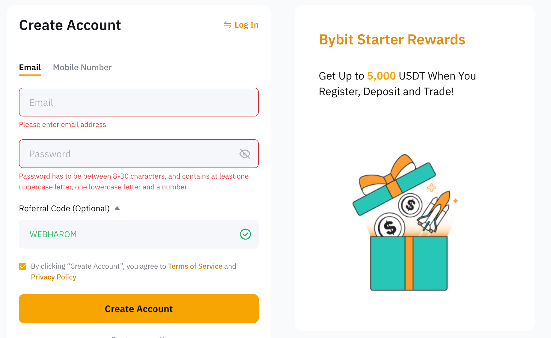 Bybit regisztráció ajánló kóddal